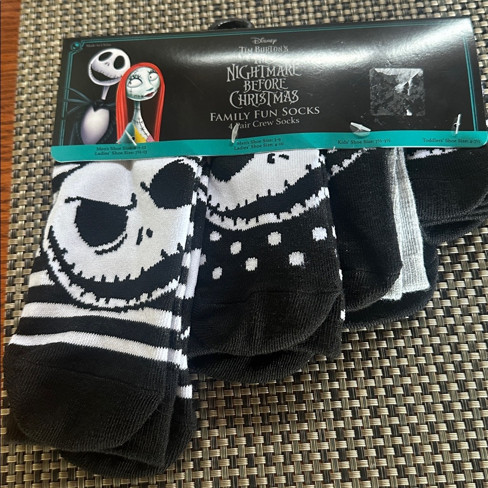 Disney Black and White Nightmare Before Christmas Socks Set